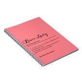 Pink Boss Lady Definition Individuelle Name Gesche Notizblock (Rechte Seite)