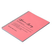 Pink Boss Lady Definition Individuelle Name Gesche Notizblock (Linke Seite)