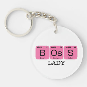 Pink Boss Lady Periodisches Tischelement Schlüsselanhänger