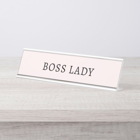 Pink Boss Lady Schreibtischnamensplakette (Vorderseite )