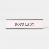 Pink Boss Lady Schreibtischnamensplakette (Vorderseite )