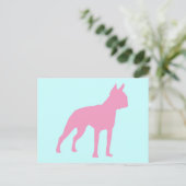 Pink Boston Terrier Dog Geschenke Postkarte (Stehend Vorderseite)