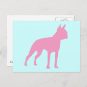 Pink Boston Terrier Dog Geschenke Postkarte (Vorne/Hinten)
