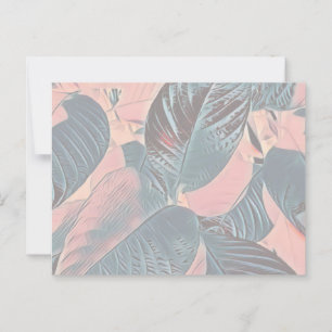 Pink Botanical Blätter Post Card (Anpassen) Postkarte