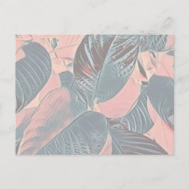 Pink Botanical Blätter Post Card (Anpassen) Postkarte