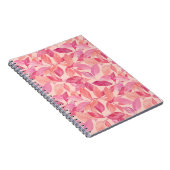 Pink Botanical Leaf Muster Spiral Foto Notebook Notizblock (Rechte Seite)