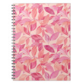 Pink Botanical Leaf Muster Spiral Foto Notebook Notizblock (Vorderseite)
