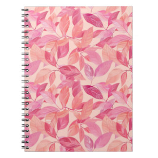 Pink Botanical Leaf Muster Spiral Foto Notebook Notizblock