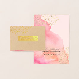 Pink Botanical Watercolor Wedding Danke Folienkarte