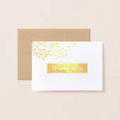 Pink Botanical Watercolor Wedding Danke Folienkarte (Vorderseite mit Umschlag)