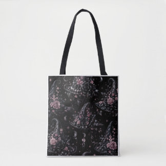 Pink Botanical Witch Halloween Tote Bag Tasche