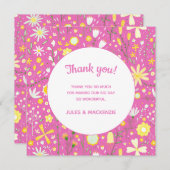 Pink Botanische Wildblume Vielen Dank (Vorne/Hinten)