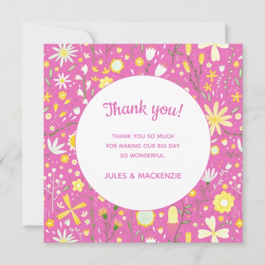Pink Botanische Wildblume Vielen Dank (Vorderseite)