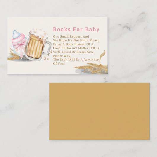 Pink Bottle Beer Books for Baby Enclosure Card Begleitkarte (Vorne/Hinten)