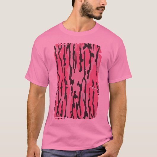 Pink Bottomland Camouflage Pattern T-Shirt (Vorderseite)