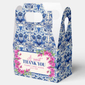 Pink Bougainvillea Blue Tile Brautparty Geschenkschachtel (Geöffnet)