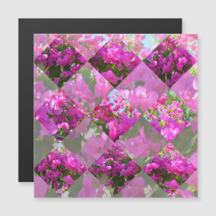 Pink Bougainvillea Blume Diamond Cut Design, Magnetkarte