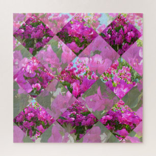 Pink Bougainvillea Blume Diamond Cut Design, Puzzle