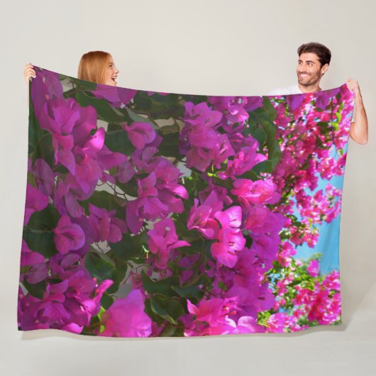 Pink Bougainvillea Blume, große Fleece Blanka (Beispiel)
