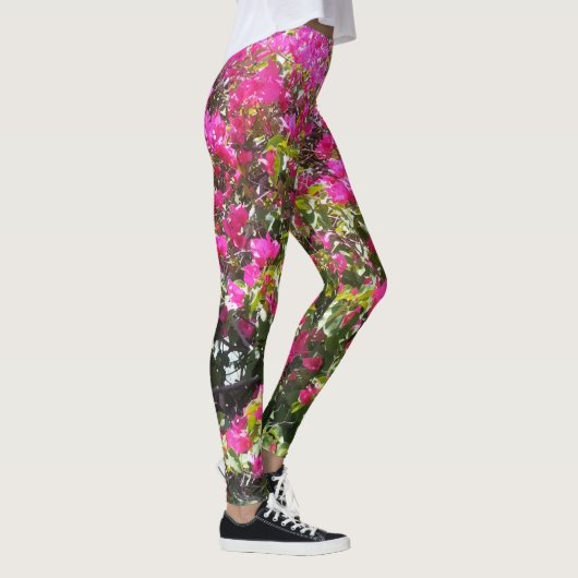 Pink Bougainvillea Bush Leggings (Rechts)