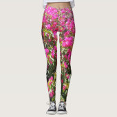 Pink Bougainvillea Bush Leggings (Vorderseite)