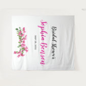 Pink Bougainvillea Floral Bridal Backdrop Wandteppich (Vorderseite (Horizontal))