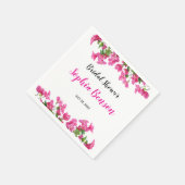 Pink Bougainvillea Floral Bridal Shower Serviette (Ecke)