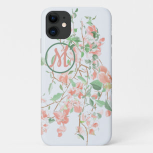 Pink Bougainvillea Floral Monogram Wasserfarbe Case-Mate iPhone Hülle