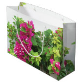 Pink Bougainvillea Große Geschenktüte (Rückseite Schrägansicht)