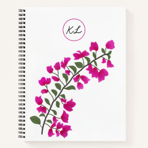 Pink Bougainvillea Personalisierte Spiral-Notebook Notizblock