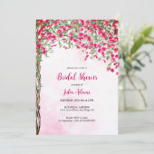 Pink Bougainvillea Tropical Forest Brautparty Einladung (Stehend Vorderseite)