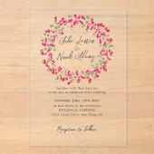 Pink Bougainvillea Tropical Forest Polterabend Acryleinladungen (Vorderseite)