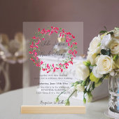 Pink Bougainvillea Tropical Forest Polterabend Acryleinladungen