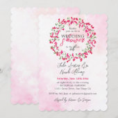 Pink Bougainvillea Tropical Forest Polterabend Einladung (Vorne/Hinten)