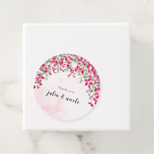 Pink Bougainvillea Tropical Forest Polterabend Geschenkanhänger (Beispiel)