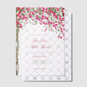 Pink Bougainvillea Tropical Forest Polterabend Pergament Einladungen (Versetzt (Einladung))