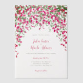 Pink Bougainvillea Tropical Forest Polterabend Pergament Einladungen (Vorderseite)