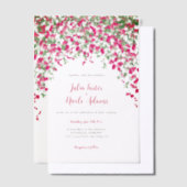 Pink Bougainvillea Tropical Forest Polterabend Pergament Einladungen (Versetzt)