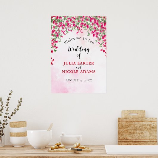 Pink Bougainvillea Tropical Forest Polterabend Poster (Küche)