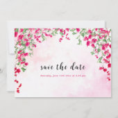 Pink Bougainvillea Tropical Forest Polterabend Save The Date (Rückseite)
