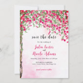 Pink Bougainvillea Tropical Forest Polterabend Save The Date (Vorderseite)