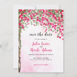Pink Bougainvillea Tropical Forest Polterabend Save The Date