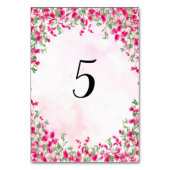Pink Bougainvillea Tropical Forest Polterabend Tischnummer (Rückseite)