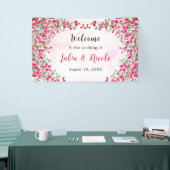 Pink Bougainvillea Tropical Forest Wedding Banner (Messeveranstaltung)