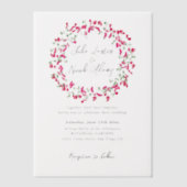 Pink Bougainvillea Tropical Forest Wreath Wedding Pergament Einladungen (Vorderseite)
