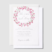 Pink Bougainvillea Tropical Forest Wreath Wedding Pergament Einladungen (Versetzt)