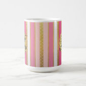 Pink Bougie Streifen Personalisiert Kaffee Tasse (Mittel)