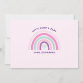 Pink Bounce House Burg Geburtstag Foto Einladung (Rückseite)