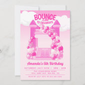 Pink Bounce House Party Einladung (Vorderseite)