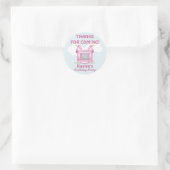 Pink Bouncy Bounce House Geburtstagskopf Sticker (Tasche)